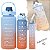 Garrafa De Água Squeeze Galão 2l Litros Motivacional Academia Kit 3 Garrafas Colorida Antivazamento 3D Tie Dye Frases Po - Imagem 4