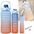 Garrafa De Água Squeeze Galão 2l Litros Motivacional Academia Kit 3 Garrafas Colorida Antivazamento 3D Tie Dye Frases Po - Imagem 5
