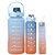 Garrafa De Água Squeeze Galão 2l Litros Motivacional Academia Kit 3 Garrafas Colorida Antivazamento 3D Tie Dye Frases Po - Imagem 2