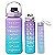 Garrafa De Água Squeeze Galão 2l Litros Motivacional Academia Kit 3 Garrafas Colorida Antivazamento 3D Tie Dye Frases Po - Imagem 2