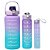 Garrafa De Água Squeeze Galão 2l Litros Motivacional Academia Kit 3 Garrafas Colorida Antivazamento 3D Tie Dye Frases Po - Imagem 1