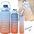 Kit 3 Garrafa De Água Squeeze Galão 2l Litros Motivacional Academia Colorida Antivazamento 3D Tie Dye Frases Português - Imagem 4