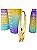 Kit com 3 Garrafas Squeeze coloridas com capacidade 2 L 700ml 260ml 3 Garrafas Motivacional de Água com Canudo e Adesivo - Imagem 12