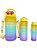 Kit com 3 Garrafas Squeeze coloridas com capacidade 2 L 700ml 260ml 3 Garrafas Motivacional de Água com Canudo e Adesivo - Imagem 23