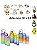 Kit com 3 Garrafas Squeeze coloridas com capacidade 2 L 700ml 260ml 3 Garrafas Motivacional de Água com Canudo e Adesivo - Imagem 15