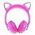 Headphone Bluetooth com Iluminação LED Fone Sem Fio de Gatinho Rosa - Imagem 3