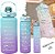 Kit 3 Garrafa De Água Squeeze Galão 2l Litros Motivacional Academia Colorida Antivazamento 3D Tie Dye - Imagem 5