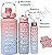 Kit 3 Garrafa De Água Squeeze Galão 2l Litros Motivacional Academia Colorida Antivazamento 3D Tie Dye - Imagem 12