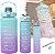 Kit 3 Garrafa De Água Squeeze Galão 2l Litros Motivacional Academia Colorida Antivazamento 3D Tie Dye - Imagem 4