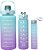 Kit 3 Garrafa De Água Squeeze Galão 2l Litros Motivacional Academia Colorida Antivazamento 3D Tie Dye - Imagem 2