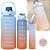 Kit 3 Garrafa De Água Squeeze Galão 2l Litros Motivacional Academia Colorida Antivazamento 3D Tie Dye Frases Português ( - Imagem 5