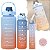Kit 3 Garrafa De Água Squeeze Galão 2l Litros Motivacional Academia Colorida Antivazamento 3D Tie Dye Frases Português ( - Imagem 4
