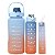 Kit 3 Garrafa De Água Squeeze Galão 2l Litros Motivacional Academia Colorida Antivazamento 3D Tie Dye Frases Português ( - Imagem 1