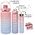 Kit 3 Garrafa De Água Squeeze Galão 2l Litros Motivacional Academia Colorida Antivazamento 3D Tie Dye Frases Português ( - Imagem 13