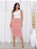 Conjunto Feminino Duas Cores Cropped e Saia Midi Tecido Anarruga Moda Bicolor Blogueira 2024 - Imagem 7
