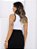 Conjunto Feminino Duas Cores Cropped e Saia Midi Tecido Anarruga Moda Bicolor Blogueira 2024 - Imagem 3