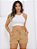 Shorts Feminino Duna Liso Cintura Alta Tendência Moda Verão com Elasticos Bolsos - Imagem 2
