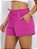 Shorts Feminino Duna Liso Cintura Alta Tendência Moda Verão com Elasticos Bolsos - Imagem 15