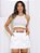 Short Saia Social Feminino Alfaiataria com Cinto Oval Cintura Alta Moda Verão Roupas Elegante - Imagem 16