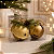 Conjunto 2 Bolas Guizo Natal Premium Ouro Velho 8cm - Imagem 1