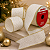 Fita Aramada Natalina Off White Glitter Cromus 6,3cm x 9,14m - Imagem 1