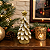 Pinheiro De Natal Nevado Dourado 15cm Para Decoração - Imagem 1