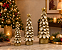 Enfeite Pinheiro De Natal Nevado Dourado 26cm Decoração - Imagem 2