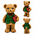Enfeite Urso Natal Cromus 12cm Para Decoração - Imagem 2