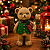 Enfeite Urso Natal Cromus 12cm Para Decoração - Imagem 1