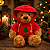 Urso Natalino Com Moletom Vermelho 30cm - Imagem 2