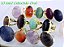 10 Anel Cabochão Oval Pedra MISTO Banho Flash Dourado Aro Ajustável ATACADO - Imagem 2
