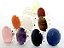 10 Anel Cabochão Pedra Misto Banho Prateado Aro Ajustável Atacado AC8243 - Imagem 6