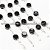 5 Pulseira Disco Ranhurado Obsidiana Negra Prateado ATACADO - Imagem 2
