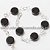 5 Pulseira Disco Ranhurado Obsidiana Negra Prateado ATACADO - Imagem 1