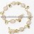 05 Pulseira Verão Pedra Quartzo Rosa Gaiola Dourado ATACADO - Imagem 1