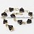 05 Pulseira Trillion Ranhurado Obsidiana Negra Dourado ATACADO - Imagem 1
