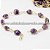 05 Pulseira Pedra Agata Lilas Na Gaiola Dourada ATACADO - Imagem 2