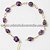 05 Pulseira Pedra Agata Lilas Na Gaiola Dourada ATACADO - Imagem 1