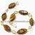 05 Pulseira Navete Ranhurado Olho de Tigre Dourado ATACADO - Imagem 1