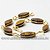 05 Pulseira Navete Ranhurado Olho de Tigre Dourado ATACADO - Imagem 2