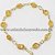 05 Pulseira Pedra Citrino Na Gaiola Banho Dourado Atacado - Imagem 1