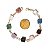 05 Pulseira Quadrado Pedra Mista Ranhurado Elo Dourado Atacado - Imagem 6