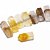 05 Micro Pontinha Hematoide Amarelo Pedra 15mm Lapidado Sextavado - Imagem 1