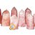 01 kg Pontas Quartzo Rosa Gerador Lapidado Pedras de Garimpo - Imagem 1