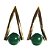 03 Brinco Arco Bolinha Pedra Mista Tarracha Dourado ATACADO - Imagem 2