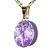 05 Pingente Signo Leão Cabochão Facetada Ametista Dourada ATACADO - Imagem 1