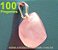 100 Pingente Pedrinha Lembrança de Casamento Pedra Quartzo Rosa ATACADO - Imagem 1
