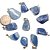 10 Pingente Pedrinha Quartzo Azul Natural Pino Dourado Atacado - Imagem 3