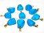 10 Pingente Pedrinha Howlita Azul Dourado ATACADO - Imagem 1