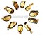 10 Pingente Pedrinha Citrino Natural Dourado ATACADO - Imagem 2